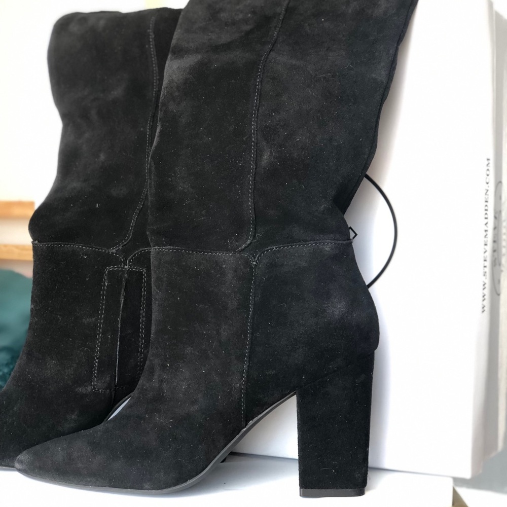 STEVE MADDEN raddle black suede boots - Picture 3 of 6